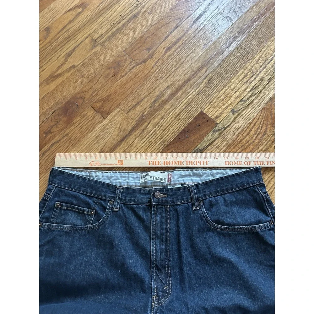 Levis Mens 569 Jean Shorts Blue Size 40 Loose Straight Denim Skate Grunge HipHop